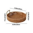 thumbnail image 3 of mtvxesu Woven Rattan Storage Basket for Tabletop Snacks Fruit and Dessert Tray for Afternoon Tea 3-Piece Set, 3 of 7