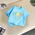 thumbnail image 5 of LUOGENLI T-Shirt pour Filles Enfant Filles Mignon Mode Imprimé Col Rond Manches Courtes Tee Été Décontracté Doux Ample T-Shirt Hauts Maxi Chemises pour Filles Été 2025 Floral Fluide Boho Hauts Bleu 8-10 Ans, 5 of 5