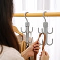 thumbnail image 5 of A Double Layer Rotating Hook Multi Functional Bag Scarf Hanger Home Wardrobe Tie Rack Scarf Belt Storage Rack, 5 of 5