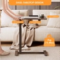 thumbnail image 4 of Mobile Overbed Bedside Table with Semi-Flip Tabletop and Hidden Casters, Height and Angle Adjustable Sit Stand Desk Rolling Laptop Desk for Home, Office, Study, 4 of 10