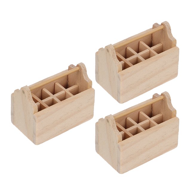 Miangastore Box With Lid Mini Design Khaki Wood 3Pack 1.69X1.34X1.02in