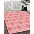 thumbnail image 3 of Ahgly Company Tapis d'Intérieur Lavable en Machine Carré Rose Transitionnel, 7 Pieds Carré, 3 of 7