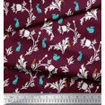 thumbnail image 3 of Soimoi Satin Silk Fabric Leaves,Floral & Rabbit Animal Fabric Prints By Yard 42 Inch Wide, 3 of 3