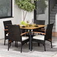thumbnail image 4 of Gymax 5PCS Patio PE Wicker Dining Set Table and Chairs w/ Cushions 1.9'' Umbrella Hole, 4 of 6