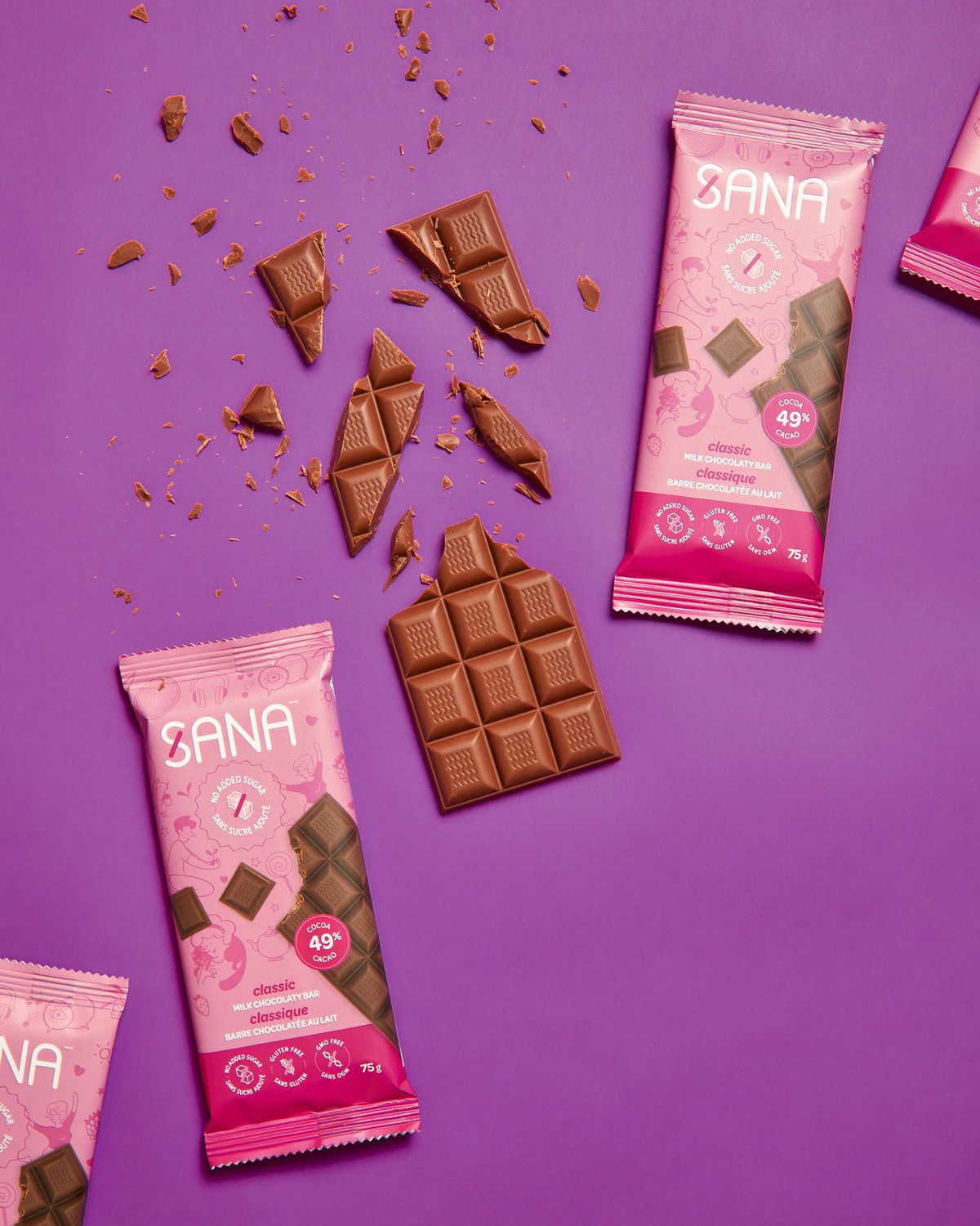 Sana Milk Chocolate-style Bar, No Added Sugar 75g