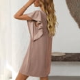 thumbnail image 4 of Ovzne Robes pour Femmes 2025 Robe d'Été Robe d'Été pour Femmes Couleur Unie Sans Manches Col Ras du Cou Robe d'Été Liquidation, 4 of 7