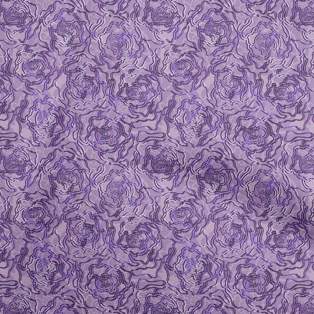 oneOone Cotton Poplin Twill Violet Fabric Abstract Sewing Craft Projects Fabric Prints By Yard 56 Inch Wide