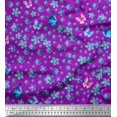 thumbnail image 1 of Soimoi polyester Crepe Fabric Butterfly & Flower Floral Print Fabric by Yard 42 Inch Wide, 1 of 3