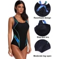 thumbnail image 2 of Charmo Womens Pro One Piece Athletic Bathing Suit Color Block Swimsuit, 2 of 7