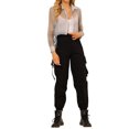 thumbnail image 2 of INSPIRE CHIC Chemisier à Manches Longues en Maille Transparente avec Col Pointu pour Femmes TP Gris, 2 of 7