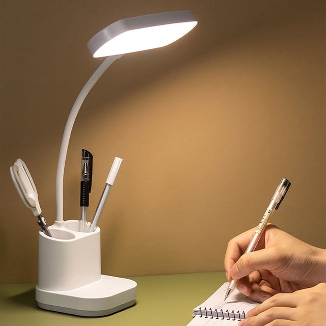 Desk Lamp Bedside Lamp Table Lamp Table Light New LED Desk Lamp,Foldable Plug-in Reading Lamp,3 Grade Colour Temperature Adjustment,Stepless Dimming,Desk Lamp with Phone and Pen Stop Blue