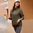 thumbnail image 2 of Erwazi Womens Half Zip Pullover Top Waffle Long Sleeve Lapel Functional Pocket Work To Weekend Versatile Blouses, 2 of 8