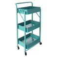 thumbnail image 1 of Pemberly Row Chariot Utilitaire de Rangement en Métal à 3 Niveaux Pliable Bleu, 1 of 12