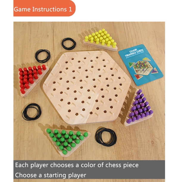Jeu de Plateau Triangle en Bois, Jeu de Stratégie pour Enfants et Adultes, Familial, Interactif, de Table, Logique, Casse-Tête Amusant, Jouet Éducatif 1,68 Lb