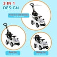 thumbnail image 4 of Qaba Voiture Pousse-Pousse 3 en 1 pour Enfants, Voiture Glissante pour Tout-Petits, Conception à Propulsion par les Pieds, Blanc, 4 of 10