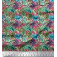 thumbnail image 1 of Soimoi Poly Georgette Fabric Tropical Leaves Printed Fabric 1 Yard 42 Inch Wide, 1 of 5