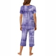 thumbnail image 4 of Rbaofujie Robe pour Femmes T-Shirt à Col Rond Imprimé à Manches Courtes et Ensemble Pantalon Tenue d'Intérieur Pyjamas avec Poches Pyjamas d'Automne, 4 of 6