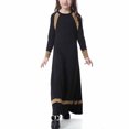 thumbnail image 2 of Birdeem Robe Longue Musulmane pour Filles Moyennes et Grandes, Manches Longues, Col en V, Robe à Blocs de Couleur, 2 of 6