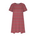 thumbnail image 4 of FcBaudy Robe à Manches Courtes à Col Rond Longueur Genou, Robes d'Été pour Femmes Robe T-Shirt d'Été Décontractée pour Femmes Tunique Ample à Manches Courtes avec Poches pour Femme Jupe Imitation Coton, 4 of 5