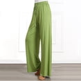 thumbnail image 2 of Diufon Straight Pants for Women Elastic High Waist Drawstring Pants Cotton Solid Color Lounge Wide Leg Pants, 2 of 6
