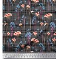 thumbnail image 1 of Soimoi Cotton Poplin Fabric Floral & Check Decor Fabric Printed Yard 42 Inch Wide, 1 of 5