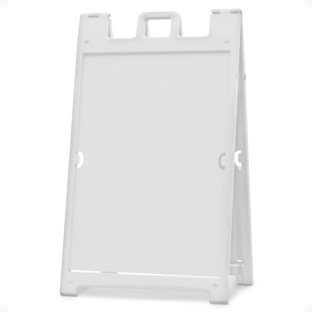Plasticade Deluxe Signicade Portable Folding Double Sided Sign, White