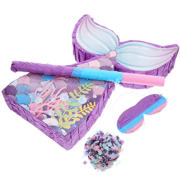 CUITING Pinata Queue de Sirène Multicolore pour Fête d'Anniversaire, Activité de Divertissement Amusante, Usage Domestique, Matériau en Papier 21.5 Po
