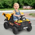 thumbnail image 3 of Gymax 12V Battery Kids Ride On Dump Truck RC Construction Tractor w/ Electric Bucket, 3 of 10