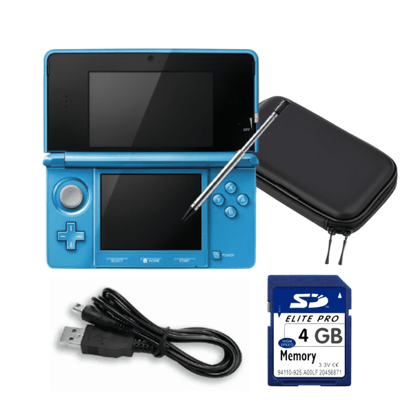 Nintendo Console de Jeu Vidéo Portative 3DS avec Étui de Transport et Carte SD 4GB - Bleu Pâle (Remis à Neuf)