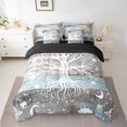 thumbnail image 2 of YST Sun and Moon Bedding Set, Rustic Farmhouse Comforter Set, 7-Piece, Celestial, Teal, Stripe Decor, Full, 2 of 4