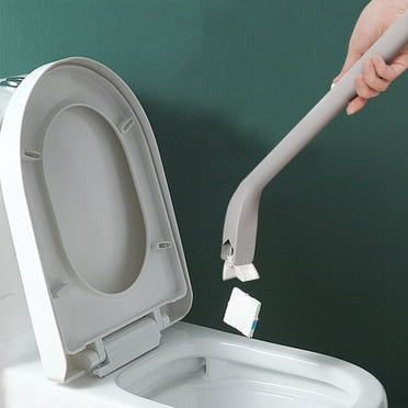 LSLJS Disposable Disposable Toilet Brush with No Dead Ends and 6 Of Replaceable Nonwoven Fabric, Long Pole Clamp