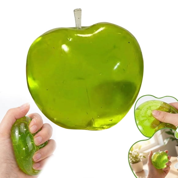 Handmade Silicon Taba Squishy Clear Apple,Safe & Non-Toxic Sticky Mochi Squishy Fidget Stress-Relief Squeeze for Kids & Adults Relaxation & Sensory Play