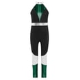 thumbnail image 3 of Freebily Kids Girls Shiny Metallic Gymnastic Unitard Sleeveless Bodysuit for Training and Performance Green 6, 3 of 6
