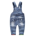 thumbnail image 3 of KIDSCOOL SPACE Salopette en Jean Déchirée Mignonne pour Bébé Garçon Fille, 18-24 Mois, 3 of 9