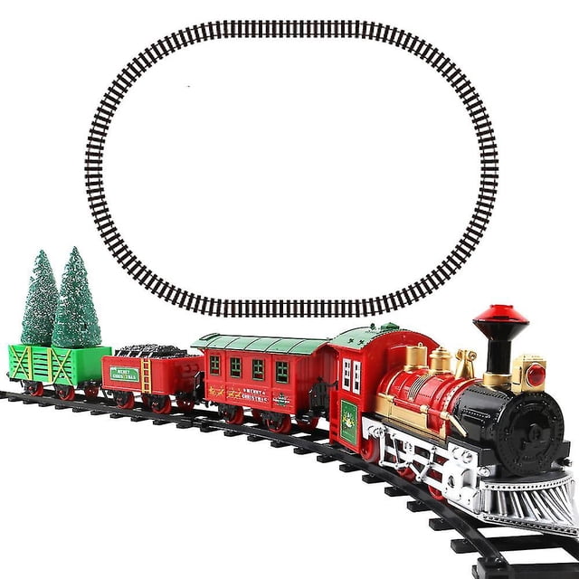 Classic Christmas Train Set Toy With Lights And Sounds,electric Railway Train Toy Battery Operated Christmas Train Track Toy Set Christmas Gifts For K