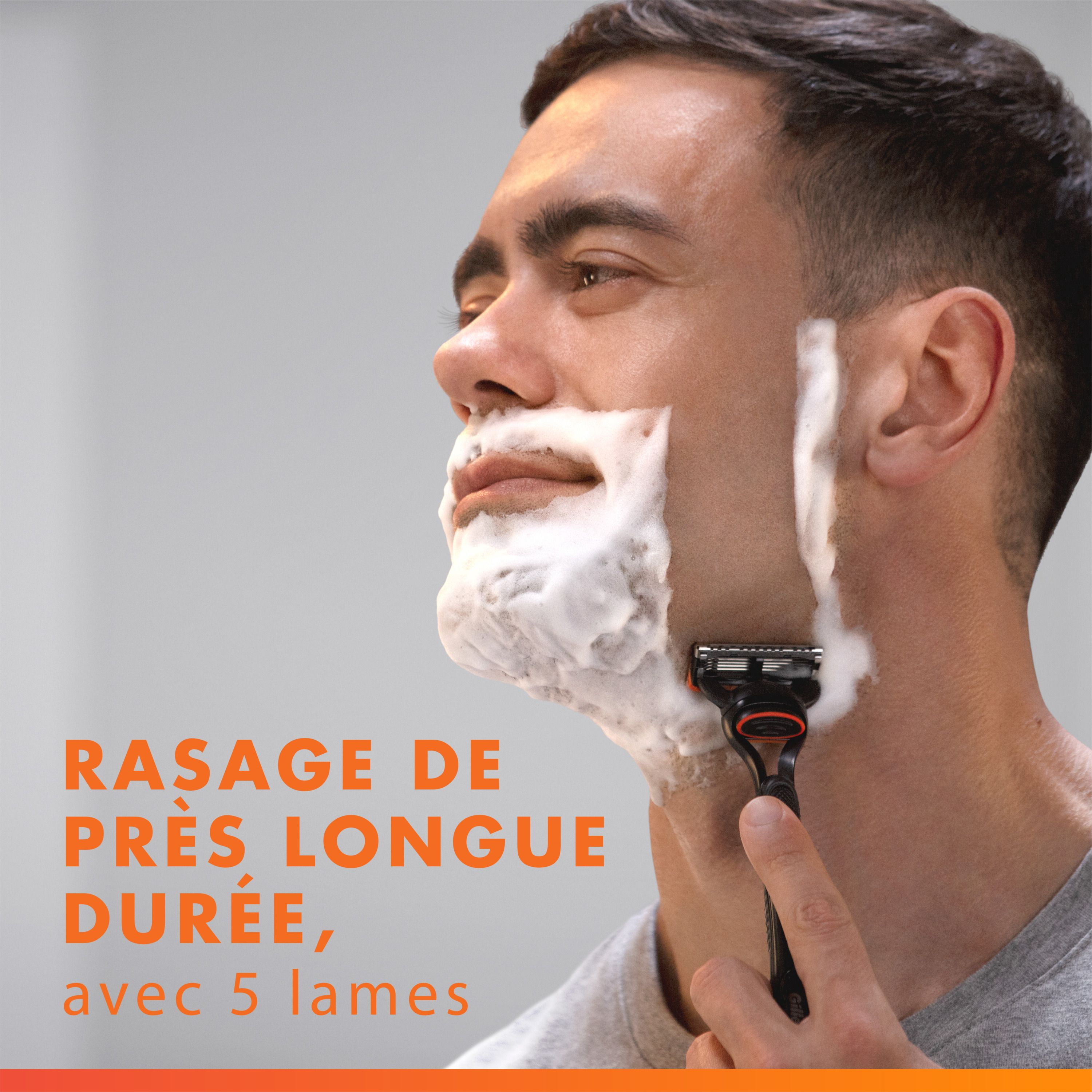 Gillette Fusion5 Rasoir pour Hommes, 1 Manche de Rasoir, 2 Cartouches de Lames, avec Bande Lubrifiante et Tondeuse de Précision pour Hommes