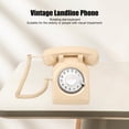 thumbnail image 3 of Vintage Landline Phone, Easy To Use Antique Telephone Durable Rotating Dial Keyboard Mechanical Ringer  for Office for Bedroom White,Red,Beige, 3 of 7