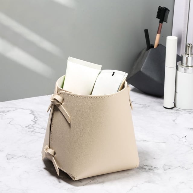 Dvkptbk Key Box Pencil Holder for Desk Cosmetics Brush Holder Makeup Tools Organizer Leather Pencil Cup Key Rack Desktop Purse Storage Organizer Storage Boxs Storage & Organization