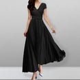 thumbnail image 1 of UPPADA Liquidation d'Économies d'Été 2024 Robes Grande Taille pour Femmes Pulpeuses Robe d'Invitée de Mariage Manches Courtes Col en V Robes de Cocktail Robe à Étages Fluide avec Ceinture Robes pour Femmes 2024 Élégante, 1 of 6