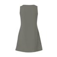 thumbnail image 4 of Mohiass Robe d'Été Sans Manches à Col en V pour Femmes Couleur Unie Plage 2024 Robe Bohème Décontractée Gris G, 4 of 7