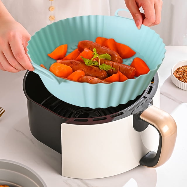 Rbaofujie Doublures en Silicone pour Friteuse à Air Chaud Pot Réutilisable Poêle de Cuisson pour Friteuse Tapis de Friteuse Doublure de Friteuse 7,5 Pouces Doublures en Silicone pour Friteuse à Air Réutilisables