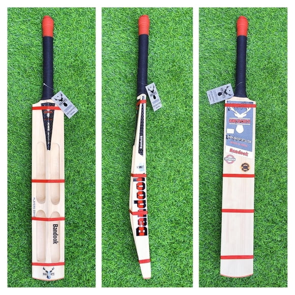 Kwesports Bandook Bat 4 Scoop Cut Pure Kashmir Willow Hard Tennis Bat / Cricket Bat , Light Weight | Top Grade