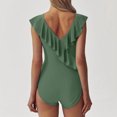 thumbnail image 3 of YUTK Bathing Suit Cover Up for Women - Women Oversized Sports Jumpsuit Surfing Suit Sleeveless Sun Protection Solid Color Ruffle Swimsuits - Army Green M, 3 of 5