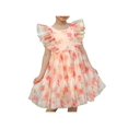 thumbnail image 1 of Girls Dress Floral Ruffle Tulle Skirt Flutter Flare Sleeve 10 Years, 1 of 7