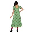 thumbnail image 4 of Moomaya Printed Front Slit Dresses For Women Short Sleeve Kurti Summer Wear, 4 of 6