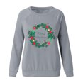 thumbnail image 4 of Chandail en Molleton Chandail à Capuchon Femme Col Rond Mode Décontractée Manches Longues Imprimé de Noël Chandail en Molleton Hauts Blousese Chandail à Capuchon Femme en Liquidation, 4 of 4