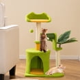 thumbnail image 2 of Gymax Cute Palm Cat Tree w/Artificial Leaves Condo Perch Sisal Scratching Posts, 2 of 9