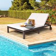 thumbnail image 1 of Gymax Adjustable Patio Rattan 2 Person Recliner Lounge Chair w/ Cushion Wheel, 1 of 10