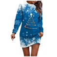 thumbnail image 1 of Kcodviy Robe Décontractée pour Femme à Imprimé de Noël, Col Rond, Longue, Robe Portefeuille pour Femme, Été, Manches, Ample, Sans Capuche, Robe Décontractée pour Femme D, 1 of 5