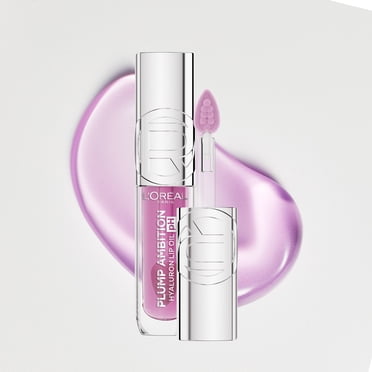 L’Oréal Paris Huile à Lèvres Teintée Plump Ambition, Brillant à lèvres repulpant, Léger picotement, Non collant, Hydratant, Infusé d'acide hyaluronique, Teinte 101 CRYSTAL CLEAR, 5 ml